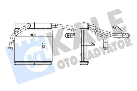 KALE FORD Радиатор отопления Ranger,Mazda BT-50 Kale oto radyator 355185