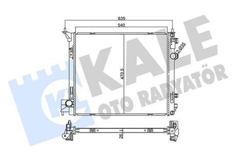 KALE NISSAN Радиатор охлаждения Qashqai 1.2/1.6dCi 13- Kale oto radyator 355545