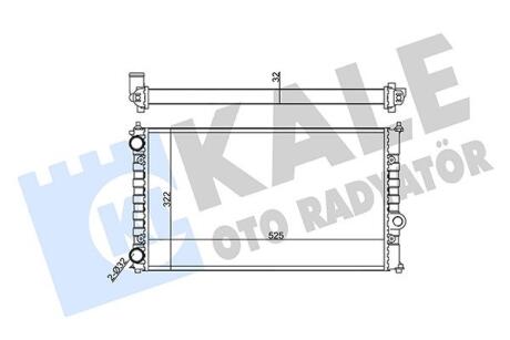 KALE VW Радиатор охлаждения Caddy II,Polo,Seat 1.6/1.8 Kale oto radyator 355590