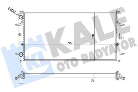 KALE VW Радіатор охолодження CALIFORNIA T4 94-, TRANSPORTER T4 90- Kale oto radyator 356880