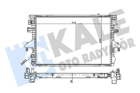 Радиатор охлаждения Volkswagen MultIVan V, Transporter V KALE OTO RADYA Kale oto radyator 356940