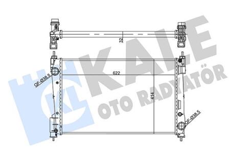 KALE OPEL Радіатор сист. охолодження двиг. Corsa D, Fiat Grande Punto 1.3d 06- Kale oto radyator 356955