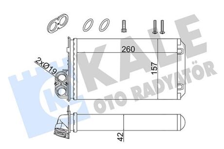 Радиатор отопителя Renault Trafic II Kale oto radyator 357245