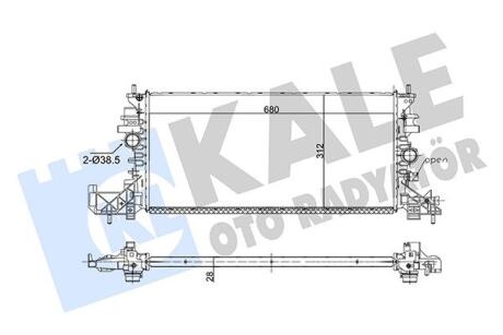KALE OPEL Радиатор охлаждения (608*312*28) Astra K (МКП) 15- Kale oto radyator 357255