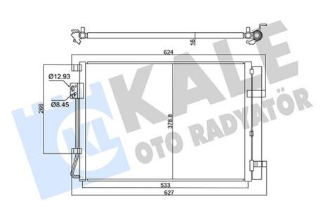 KALE KIA Радиатор кондиционера c осушителем RIO IV 17- Kale oto radyator 358030
