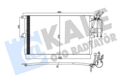 KALE OPEL Радіатор кондиціонера Vectra B 95- Kale oto radyator 358205