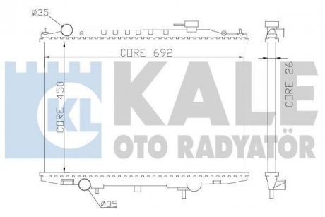Радіатор охлаждения Nissan NP300 (08-), Pick Up (98-) 2.5D Kale oto radyator 362900