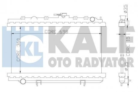 KALE NISSAN Радиатор охлаждения Primera 1.6/2.0 96- Kale oto radyator 363000