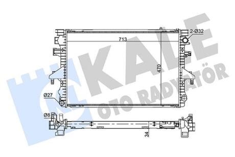 KALE VW Радіатор охолодження двиг. T5 2.5 TDI 03- Kale oto radyator 363090