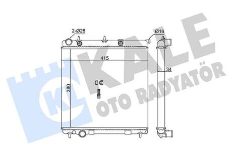 KALE PEUGEOT Радіатор сист. охолодження 207 1.4 HDI 06- Kale oto radyator 363125