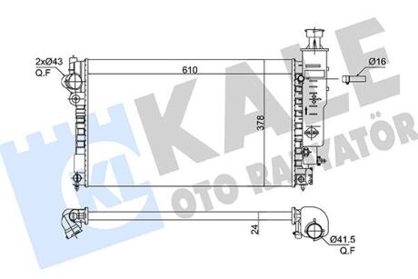 KALE PEUGEOT Радіатор охолодження двиг. PEUGEOT 405 1.4-2.0 92- Kale oto radyator 363130