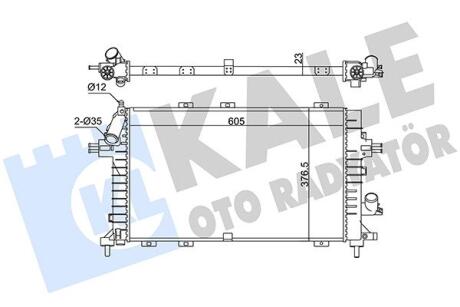 KALE OPEL Радіатор охолодження Astra H 1.3/1.9CDTI Kale oto radyator 363165