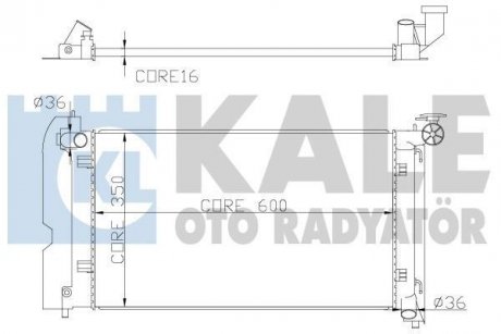 KALE TOYOTA Радіатор охлаждения з АКПП Avensis,Corolla 1.4/1.8 01- Kale oto radyator 366800