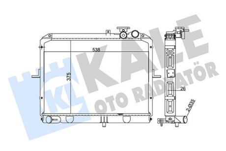 KALE KIA Радиатор охлаждения Carens II,Pregio 2.0CRDi/2.7D 97- Kale oto radyator 369900