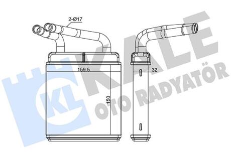 KALE MITSUBISHI Радіатор опалення L300 90-08 Kale oto radyator 370640