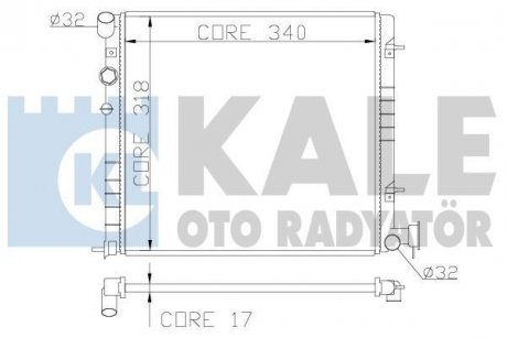 KALE HYUNDAI Радіатор охлаждения Accent II 1.3/1.5 00- Kale oto radyator 372500