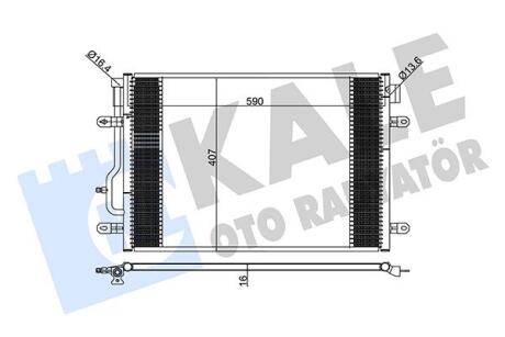 KALE VW Радиатор кондиционера Audi A4/6 00- Kale oto radyator 375700