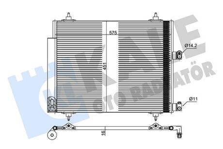 KALE CITROEN Радиатор кондиционера C8,Jumpy,Fiat Ulysse,Peugeot 807,Expert 02- Kale oto radyator 377300