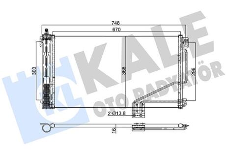 KALE DB Радиатор кондиционера W203 00- Kale oto radyator 387800