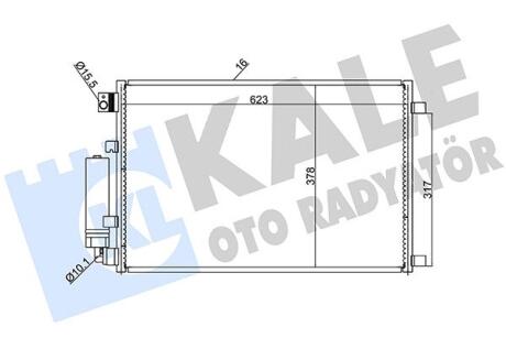 KALE NISSAN Радиатор кондиционера Qashqai 1.6/2.0 07- Kale oto radyator 388600