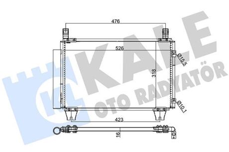 KALE TOYOTA Радиатор кондиционера Yaris 1.0/1.3 05- Kale oto radyator 390100