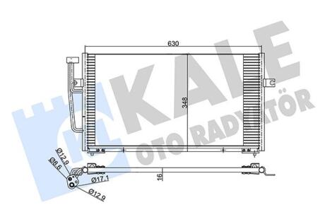 KALE VOLVO Радиатор кондиционера S40 I,V40 95- Kale oto radyator 390400