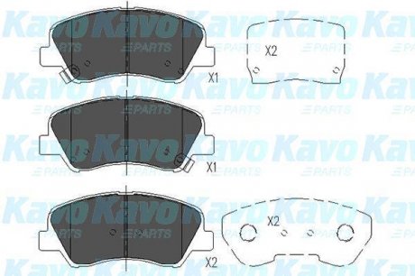 Тормозные колодки перед. Kia Rio/Hyundai i30 11- (mando) KAVO KBP-4023 (фото 1)