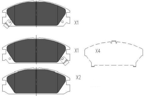 PARTS MITSUBISHI Гальмівні колодки передн.L200,L300,Pajero I,II KAVO KBP2020