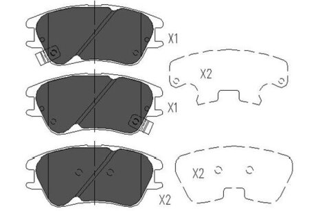 PARTS HYUNDAI Тормозные колодки передн.Atos 99- KAVO KBP-3009