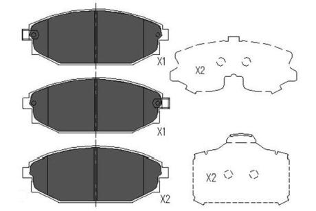 PARTS HYUNDAI Гальмівні колодки передн.Galloper 98- KAVO KBP3014