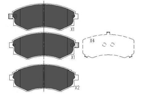 PARTS HYUNDAI Тормозн.колодки передн.Lantra,Sonata II,III,SsangYong Korando,Musso 88- KAVO KBP3027