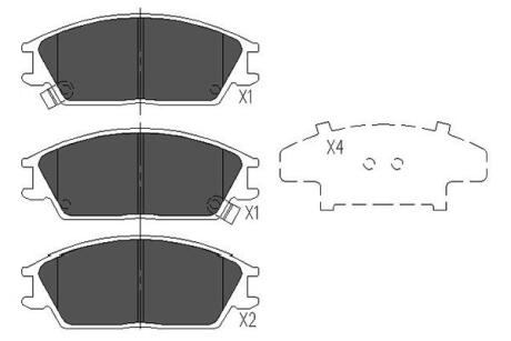 PARTS HYUNDAI гальмівні колодки дискові Accent,Getz,Lantra,Honda,Mitsubishi KAVO KBP3033