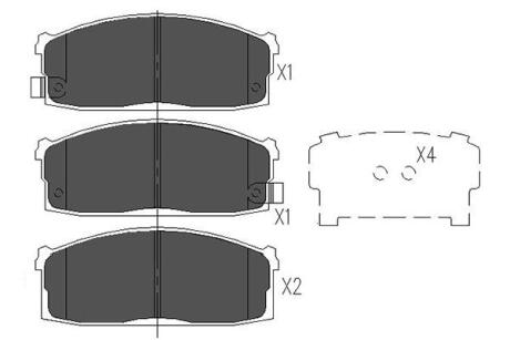 PARTS NISSAN Гальмівні колодки передн. Bluebird 80- KAVO KBP6525