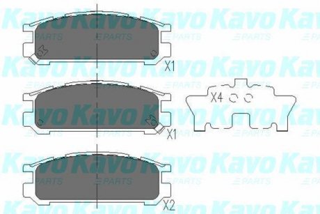 Комплект тормозных колодок KAVO KBP-8016 (фото 1)