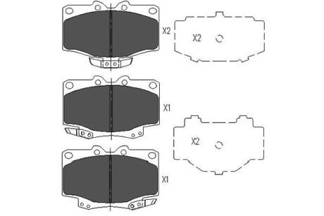 PARTS TOYOTA Гальмівні колодки Hilux,4-Runner KAVO KBP9048