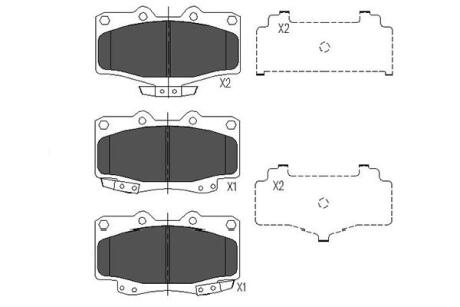 PARTS TOYOTA Гальмівні колодки LandCruiser 3,0-3,4 -02 KAVO KBP9054