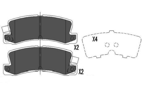 PARTS TOYOTA гальмівні колодки задн.Corolla 97- KAVO KBP9058 (фото 1)