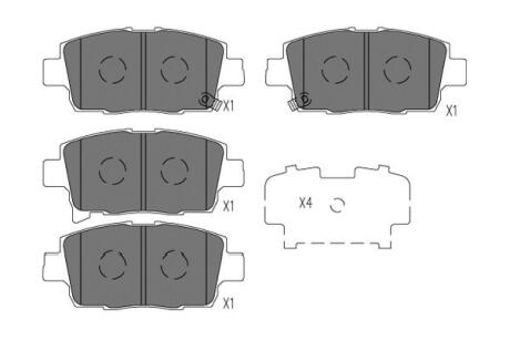PARTS TOYOTA Гальмівні колодки передн. YARIS VERSO 1.3 02-05 KAVO KBP9134