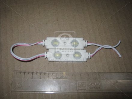 Диодный модуль 12V 2 LED (5730) с линзой 1W цвет свеч-я бел. (75mm*10mm) Китай 12V/1w (фото 1)