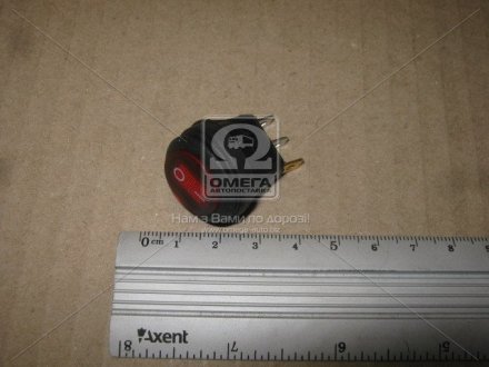 Перемикач клавішний герметичний ON/OFF 3к-т., підсвічування LED (12V), червоний 12V (вир-во) Китай 28001800 (фото 1)