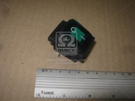 Перемикач клавішний герметичний ON/OFF 4к-т., підсвічування LED (12V), зелений 12V (вир-во) Китай 28002100 (фото 1)