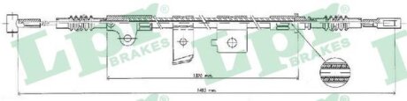 Тросик гальма стоянки LPR C0496B