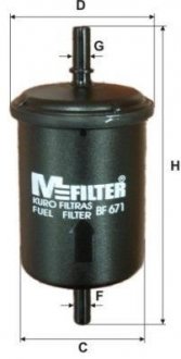 Фільтр паливний Berlingo/Partner (бензин) 96>08 M-FILTER BF671 (фото 1)