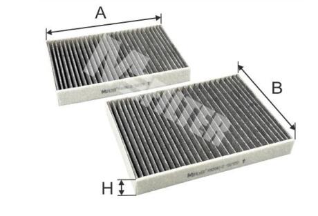 Фільтр салону BMW 5 (G30/F90) / 7 (G11/G12) 15- (вугільний) (к-кт 2 шт) M-FILTER K 9204C2