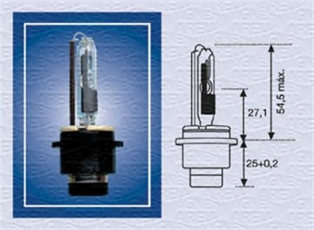 Лампа ксенонова D2R XENON 85В, 35Вт, PK32d-2 MAGNETI MARELLI 002542100000 (фото 1)