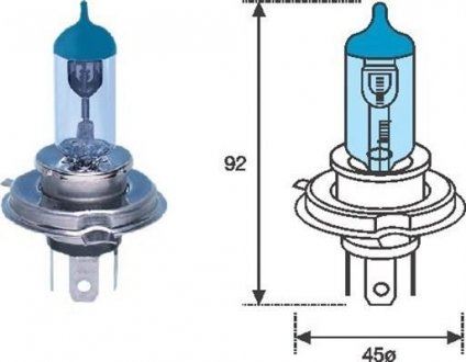 Лампа розжарювання H4 12V 60/55W P43t BLUE LIGHT(вир-во) MAGNETI MARELLI 002602100000 (фото 1)