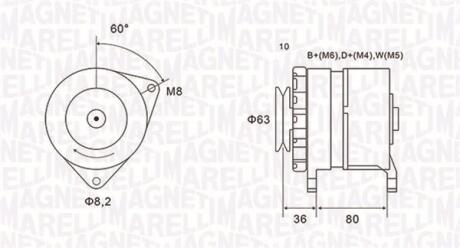 Генератор FORD FIESTA II -93 MAGNETI MARELLI 063735060010