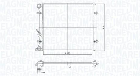 VW радіатор Golf IV,V,Skoda Octavia 1,6 96- MAGNETI MARELLI 350213166700