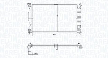 Радіатор AUDI A4 1.6-2.0 00- MAGNETI MARELLI 350213168200