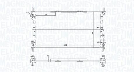 FORD радіатор охолодження 700х396х32 Transit Connect 1.8 16V/1.8TDCi 02- MAGNETI MARELLI 350213181200